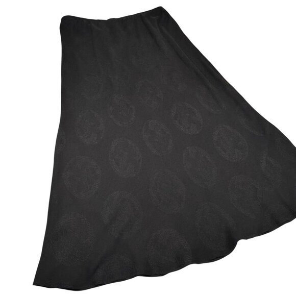 Citron Santa Monica Silk Midi Skirt Sz.XL Black Whimsigoth Boho Feminine Flowy - Picture 2 of 9